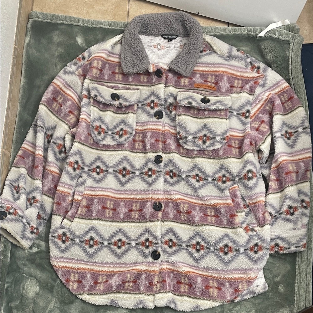 Simply Southern Multicolor Patterned Jacket - Picture 7 of 9